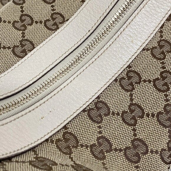 GUCCI GG Pattern, Abbey Beige Dark Brown Cream Jacquard Leather 438-090125 - Picture 10 of 14